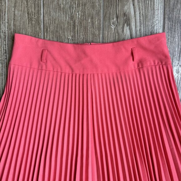 2/$18 Sale! Vtg Midi Skirt Size M Pink‎ Pleated Drop Waist Preppy Old Money - Picture 3 of 10